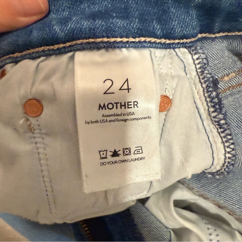 Mother The Rambler Zip Flood Jeans 24 Read Between the Lines Medium Wash - Picture 6 of 7